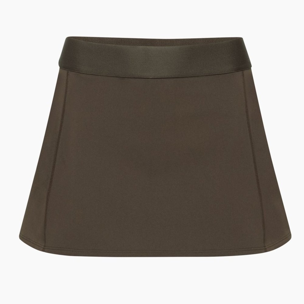 Aritzia TnaSLICK™ Court Micro Skirt (Rich Mocha Brown)